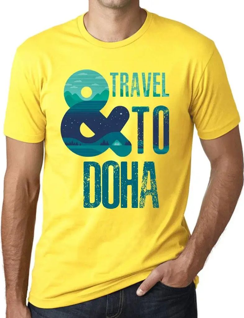 Herren Grafik T-Shirt Und Reisen nach Doha – And Travel To Doha – Öko-Verantwortlich Vintage Jahrgang Kurzarm Lustige Druck Geburtstag Geschen...