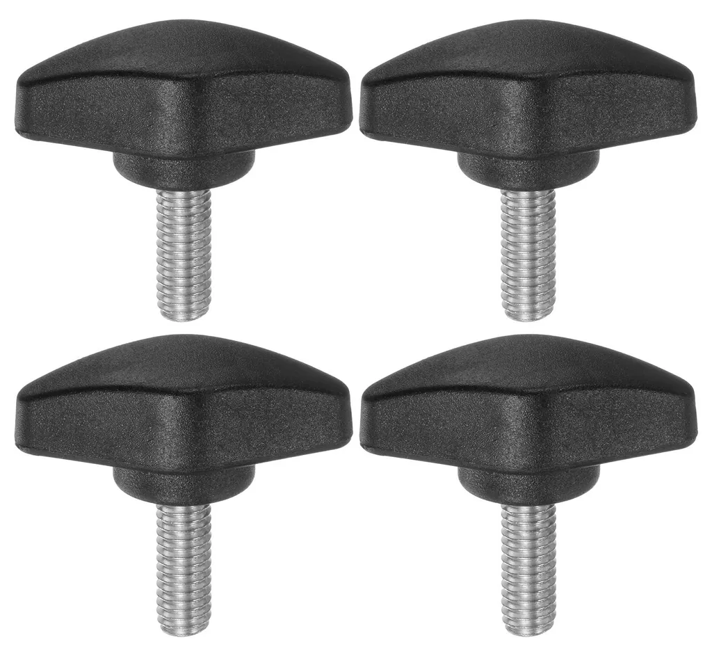 4 Vis à Oreilles M6 x 16 mm en Acier Zingué avec Poignée en T Robuste