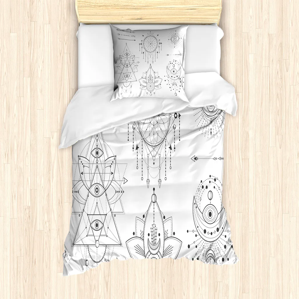 Set Letto ABAKUHAUS Alchimie 135x200 - Urban Mystic Art Grigio