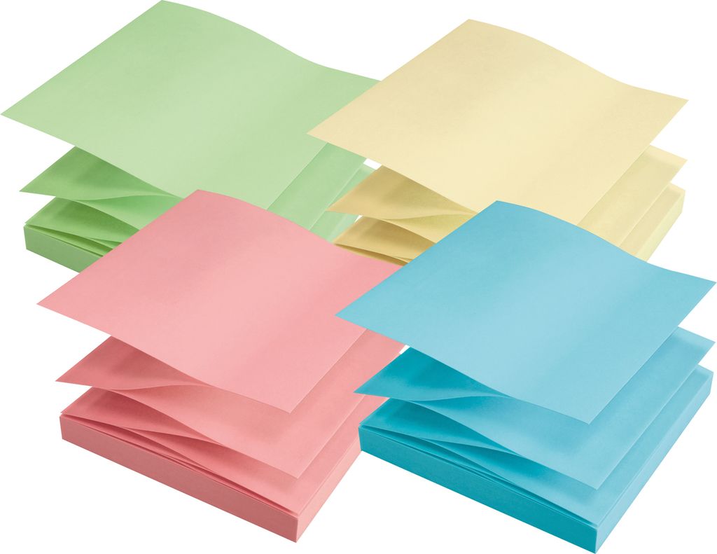 Soennecken Haftnotiz Z-Notes 75 x 75 mm (B x H) farbig sortiert 100 Bl./Block 12 Block/Pack.