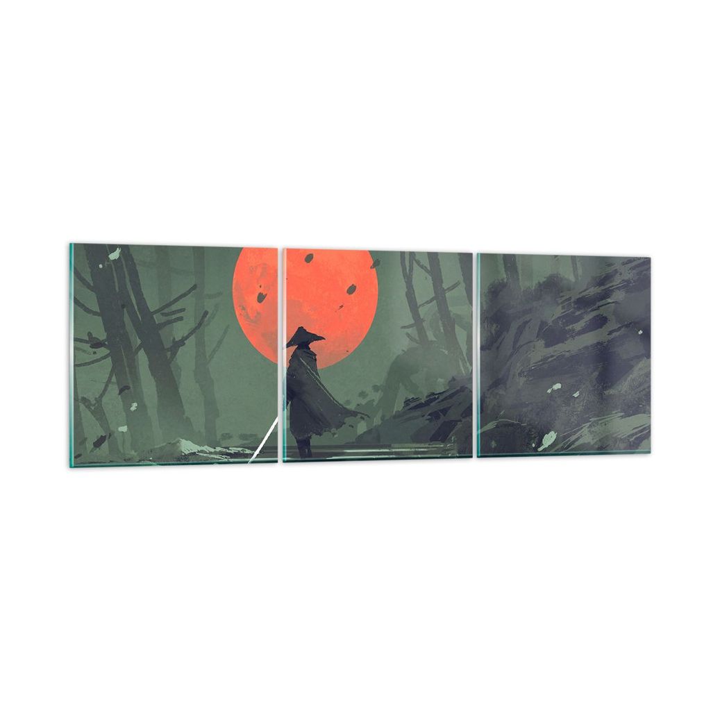 Bilder auf glas - Krieger Schwert - 120x40cm - Glasbilder - Wandbilder - Kunstdruck - zum Aufhängen bereit - Wanddekoration aus Glas - Glas Bilder...