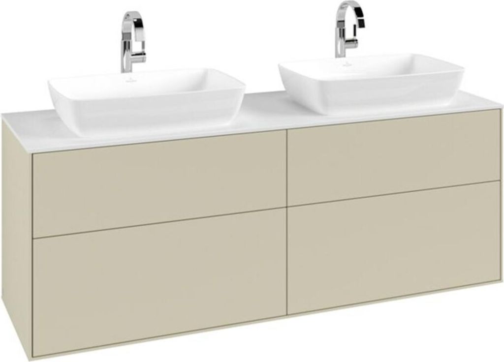 V&B Waschtischunterschrank Finion 160x60cm, Abd.-Pl. wh. m, si Gr m Lac