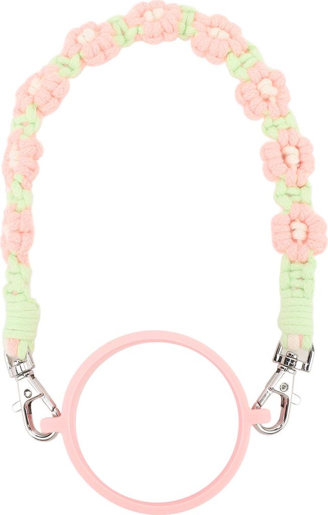 Wasserflasche Griff süßes Blumen Silikonschleife Handgewebes Lanyard Cup Seil für Outdoor -Reisebotten Grün grün