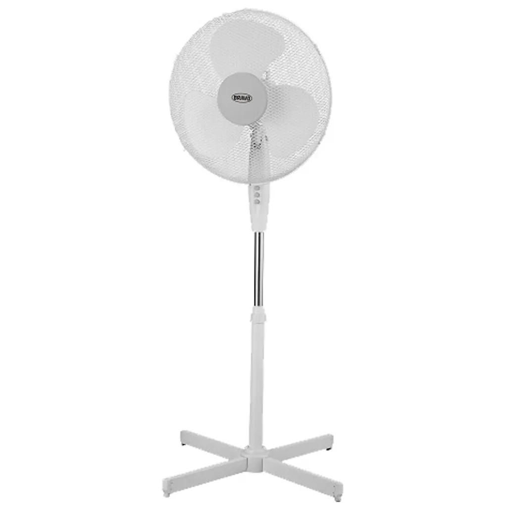 BRAVO B-4693 Ventilateur sur pied silencieux avec support en croix blanc