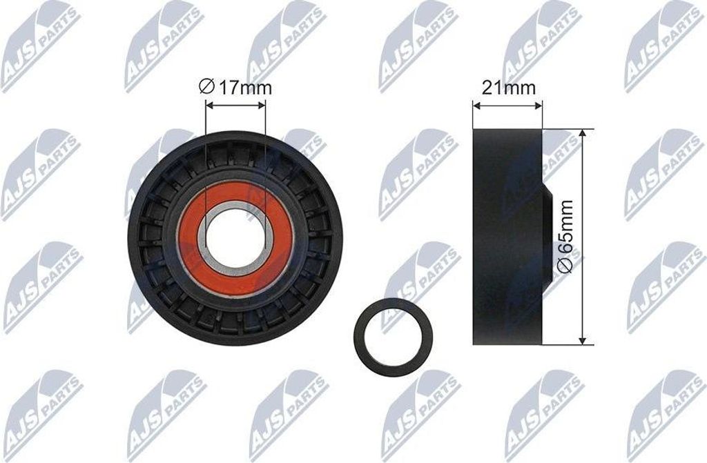 NTY RNK-FR-054 Spannrolle Keilrippenriemen 65mm für FORD Focus II Schrägheck (DA, HCP, DP) KUGA I für VOLVO V50 (545)