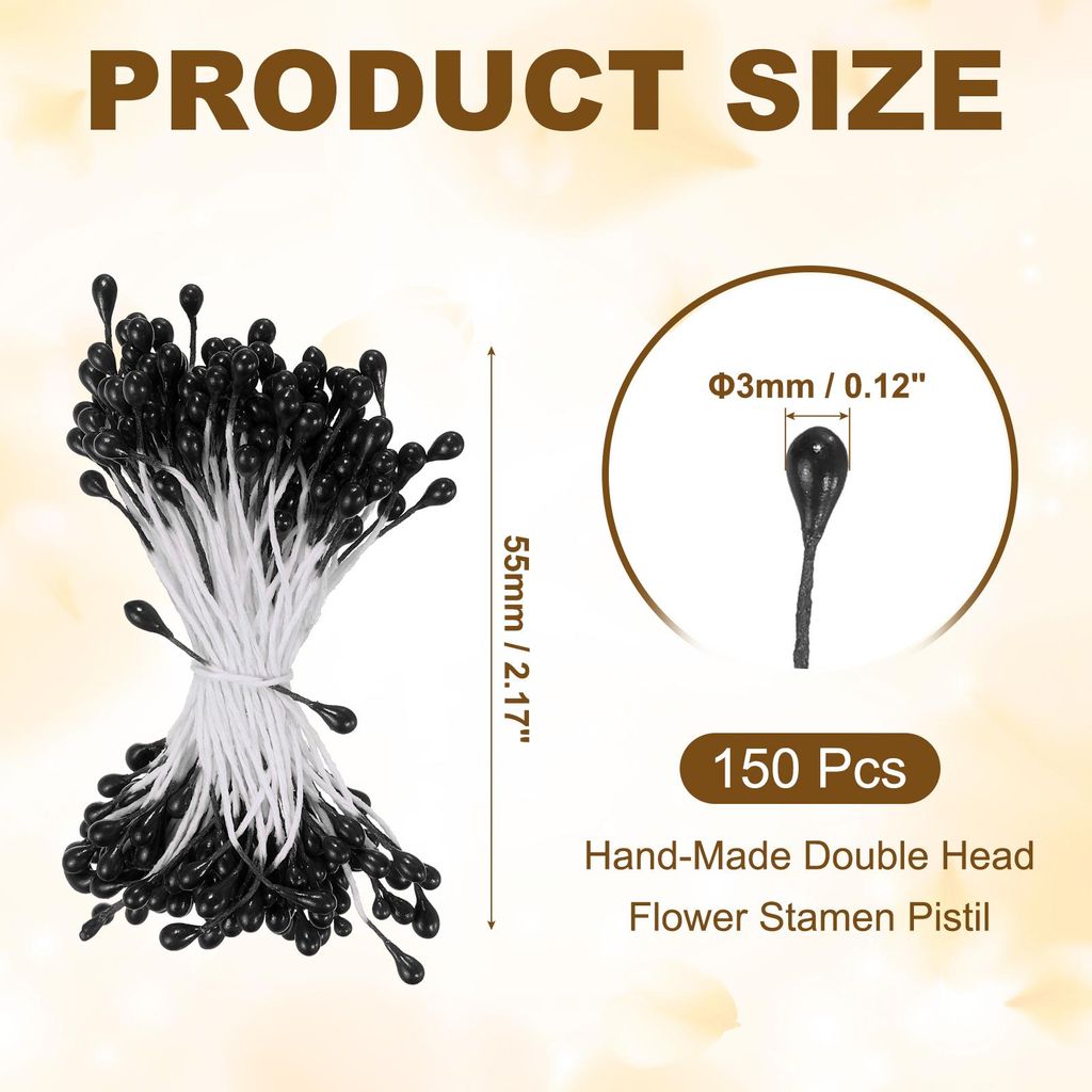 3mm Doppelte Blš¹tenk?pfe Staubgef??e 150Stk Kunstblume Staubgef?? Stempel Matt Perle Blumenstempel fš¹r Heimwerker Weihnachtskarte Hochzeit De...