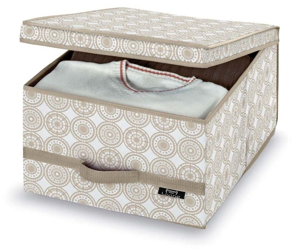 Domopak Aufbewahrungsbox mit Deckel und Griff ELLA beige, L Produktbild 