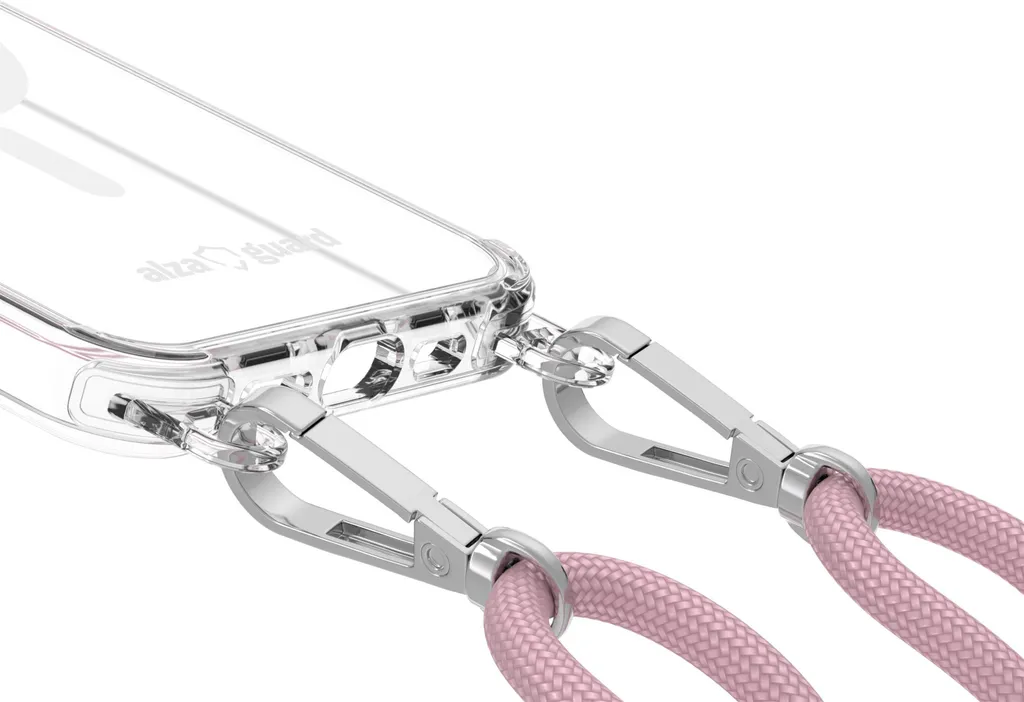 Coque AlzaGuard Luxe Detach iPhone 14 Rose MagSafe avec Cordon Amovible