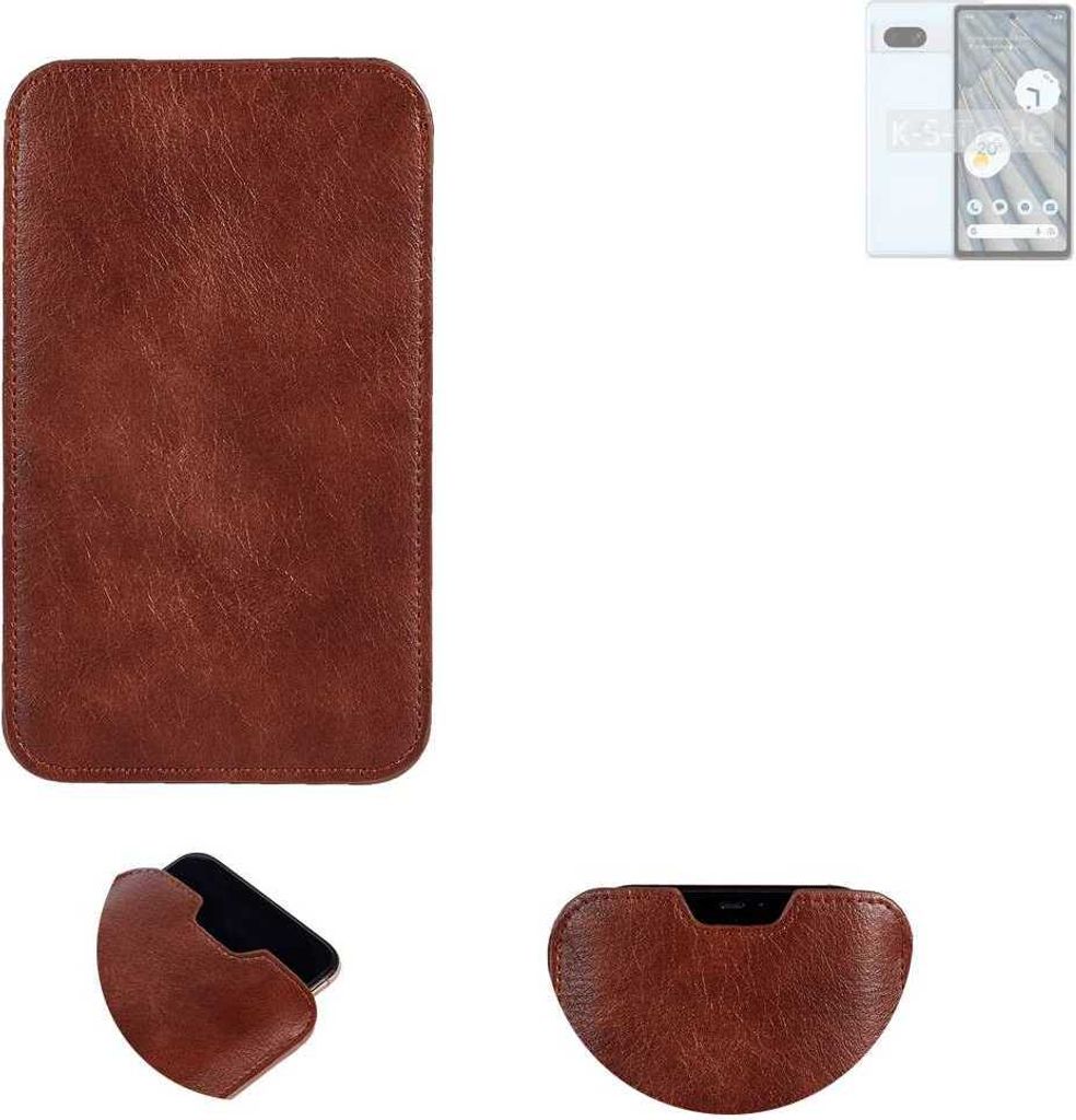 K-S-Trade Schutzhülle Handyhülle kompatibel mit Google Pixel 7a Handytasche Kunstleder Sleeve in braun