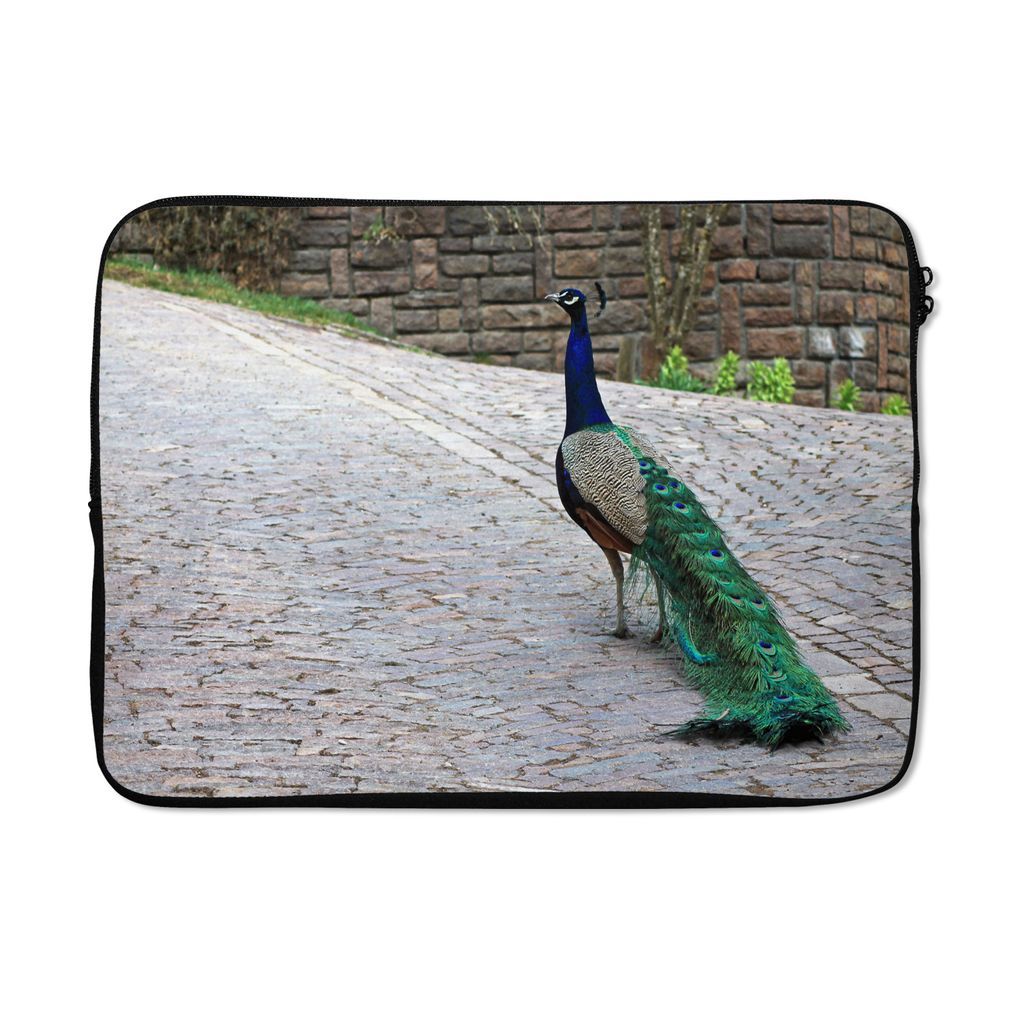 MuchoWow Laptop Hülle 13 Zoll Pfau - Federn - Steine Laptoptasche - Laptophülle - Sleeve - Rundumschutz
