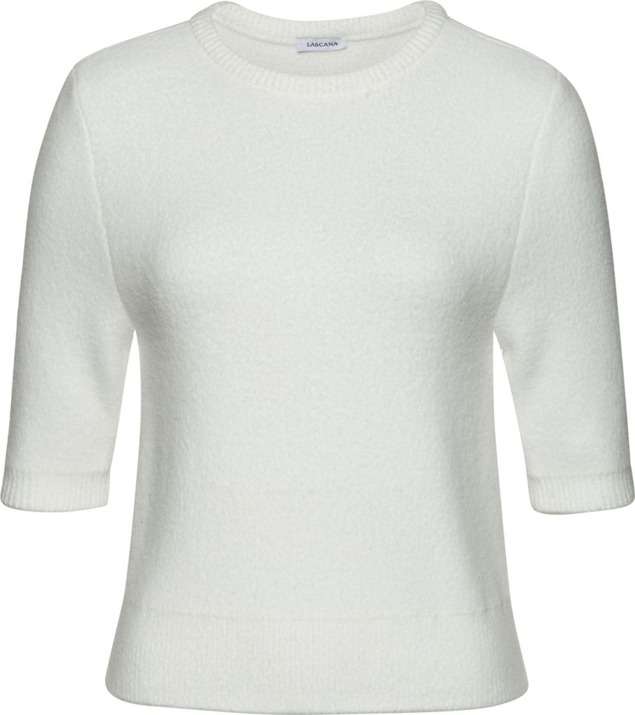 LASCANA Kurzarmpullover creme Größe 44/46