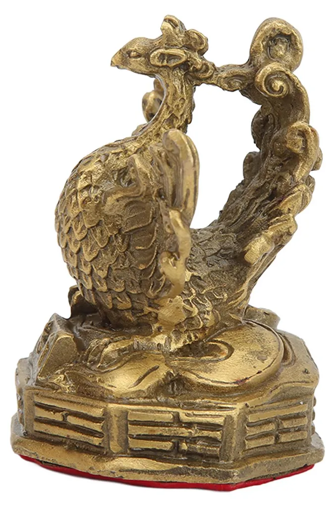 Statue de phénix en laiton haute dureté, figurine déco de collection 25cm - 4