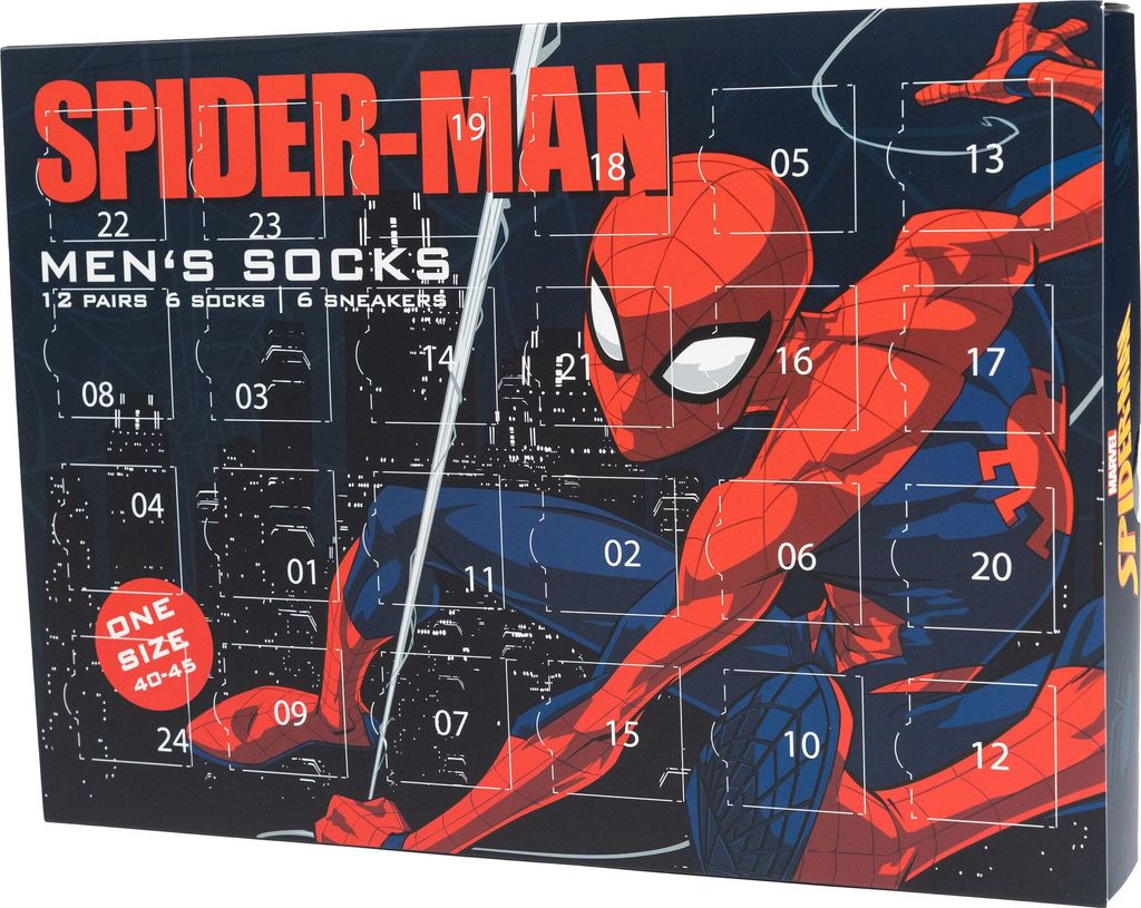 Marvel Spiderman Adventskalender mit 12 Paar Socken Größe Produktbild 6