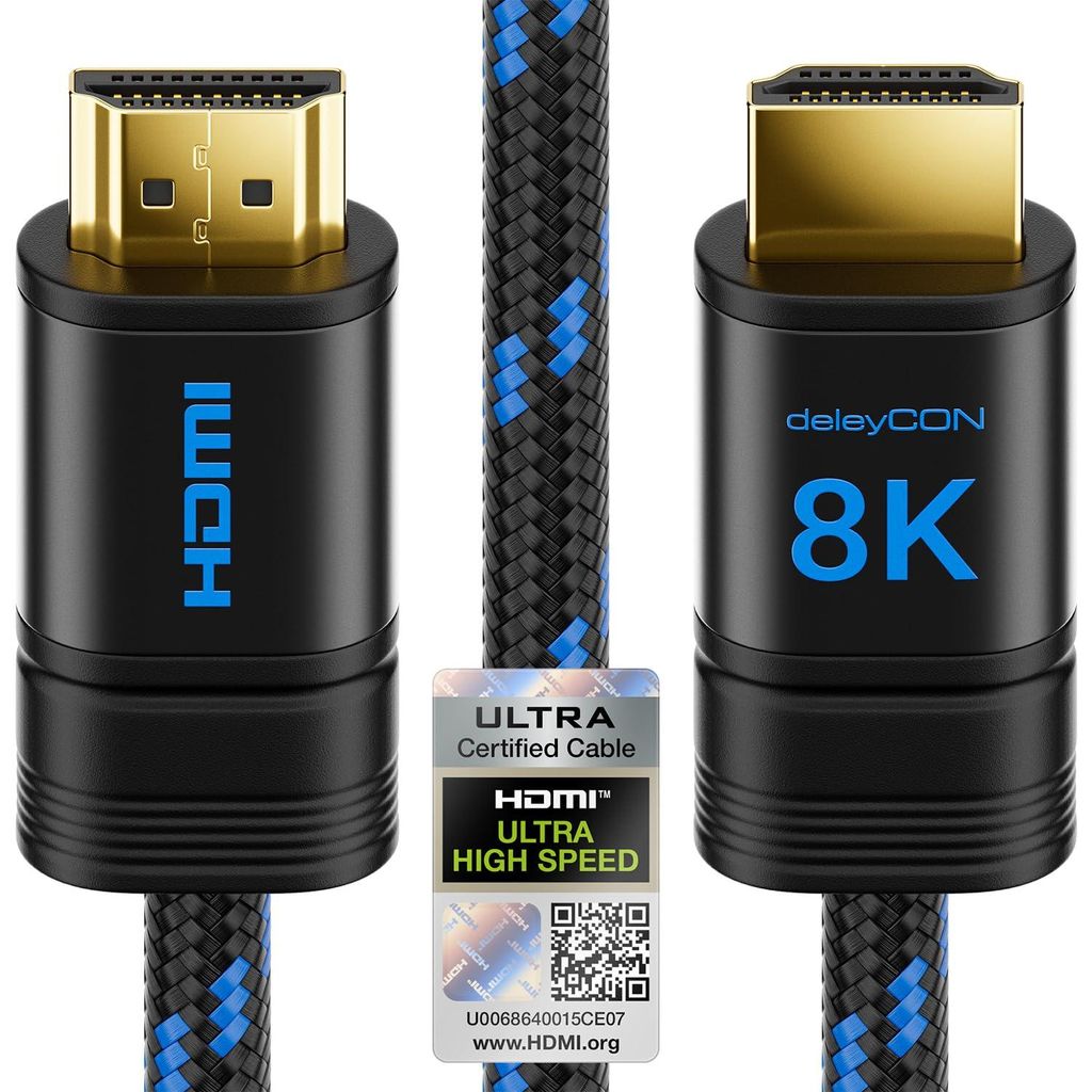 deleyCON 1m 8K HDMI 2.1b Kabel 48G Ultra Highspeed Produktbild 