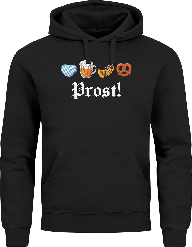 Hoodie Herren für das Prost und Wiesn Symbole Ersatz Tracht Pullover Volksfest Bierfest Outfit Spruch Lustig Moonworks