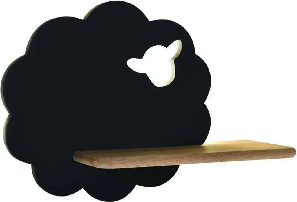 Lampe murale LED enfant SHEEP avec étagère 5W 4000K Noir moderne