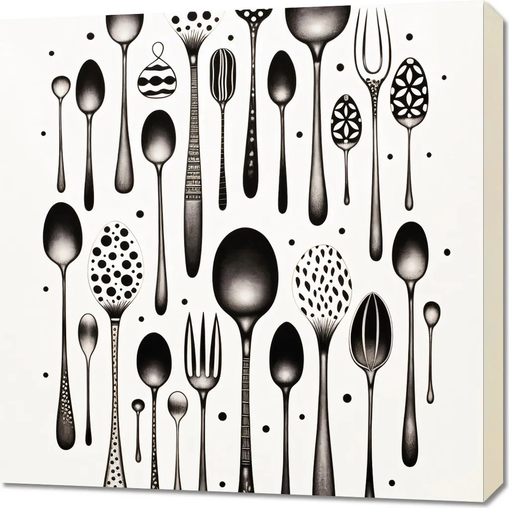 Quadro su Tela 70x70 cm Strumenti del Gusto per Ristoranti e Casa