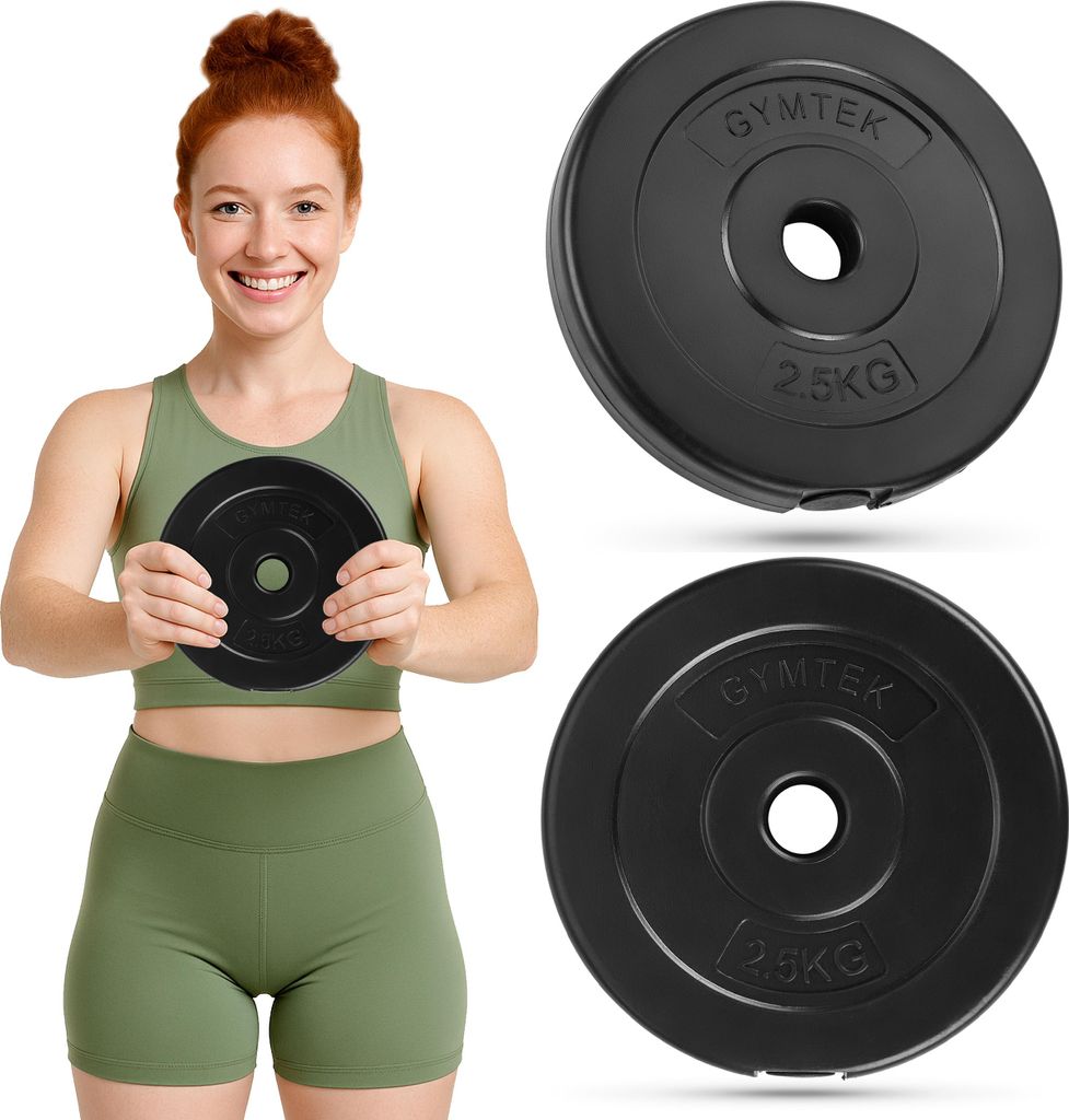 Gymtek Hantelscheibe - 2.5 kg Gewichte, ?29 mm - Gewichtsscheibe, Hantelgewichte, Fitness Scheibe - Krafttraining, Home Gym, Fitness
