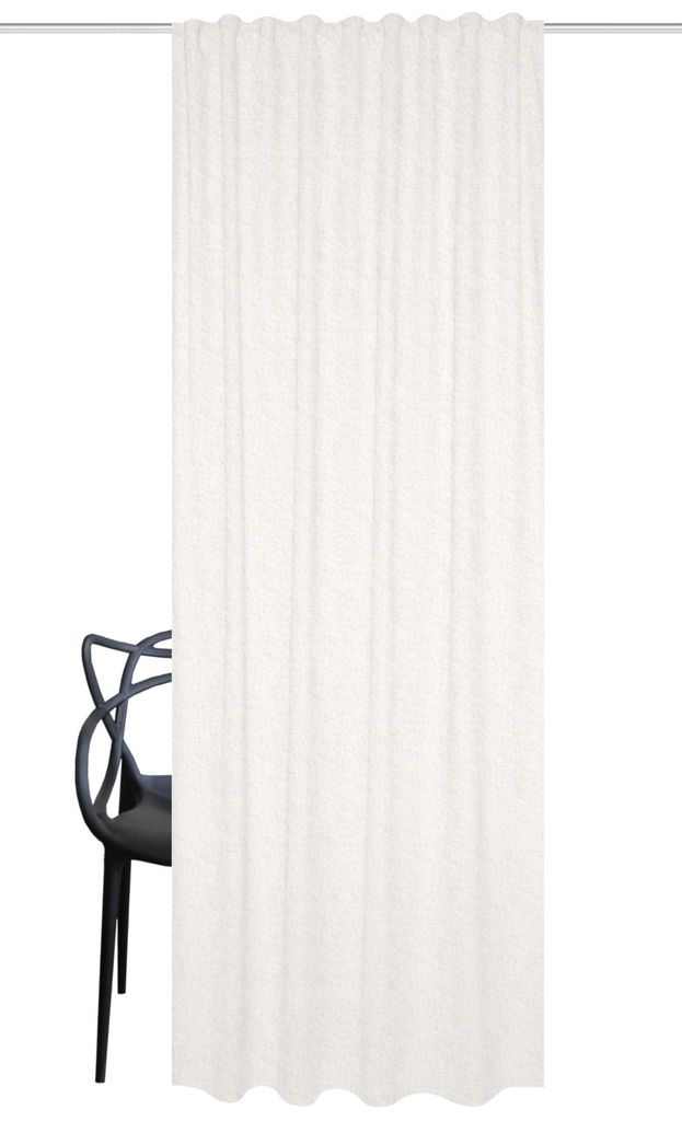 Thermovorhang Teddy, Woll-Optik, 245x135 cm, verdunkelnd, wollweiß