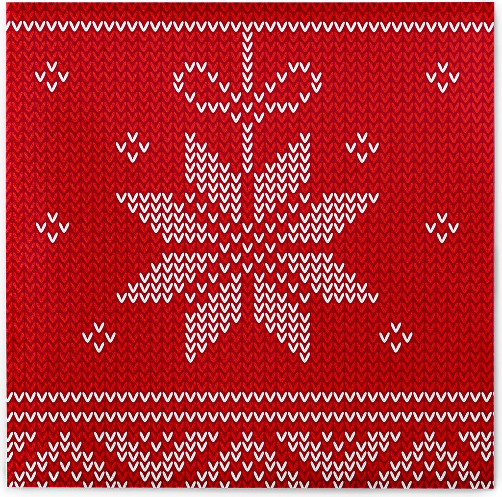 Airlaid Serviette Mick in Rot-Bordeaux, 40 x 40 cm, 50 Stück - Mank - Weihnachten Kreuzstich-Motiv