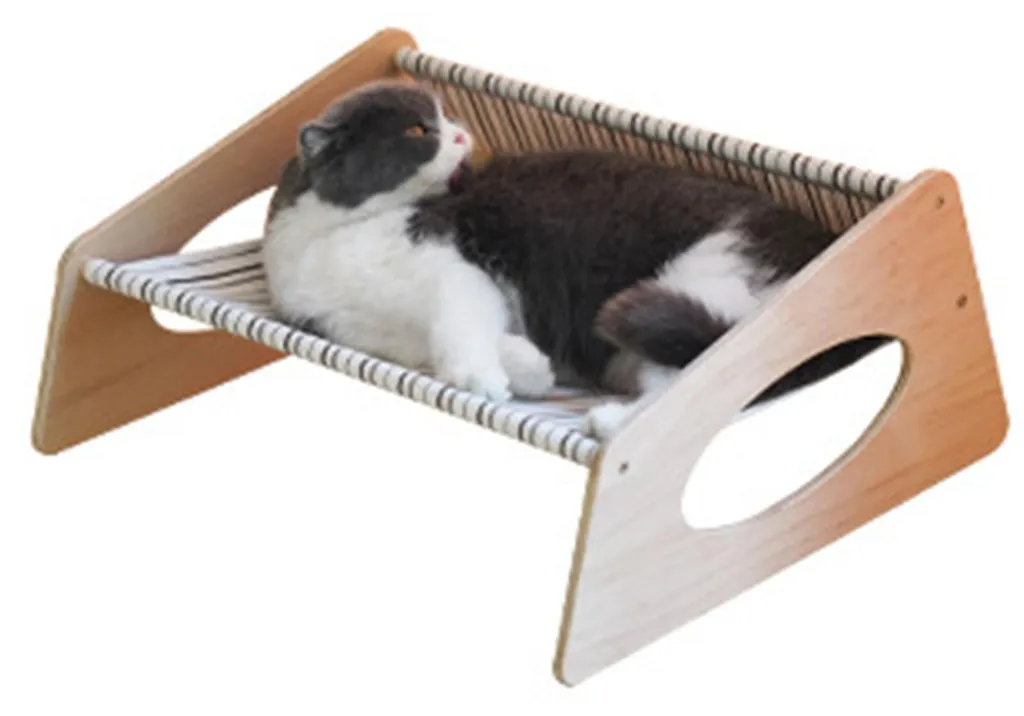 Hamac pour chat taille moyenne en toile robuste et respirante rayée