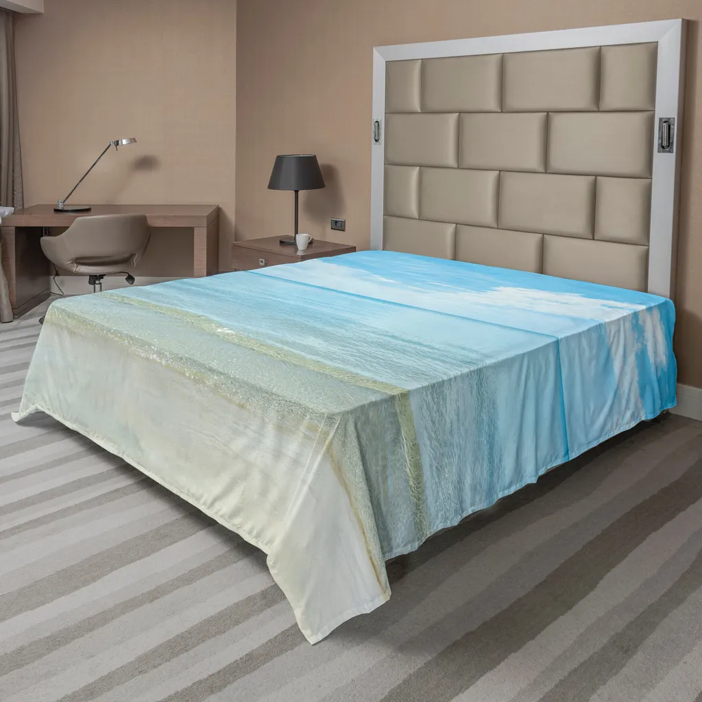 Drap supérieur doux Océan et Horizon, impression artistique 275x260 cm
