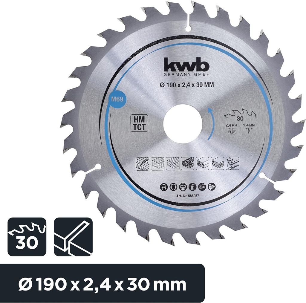 kwb 586957 Hartmetall Kreissägeblatt 190 x 30 mm 1 St