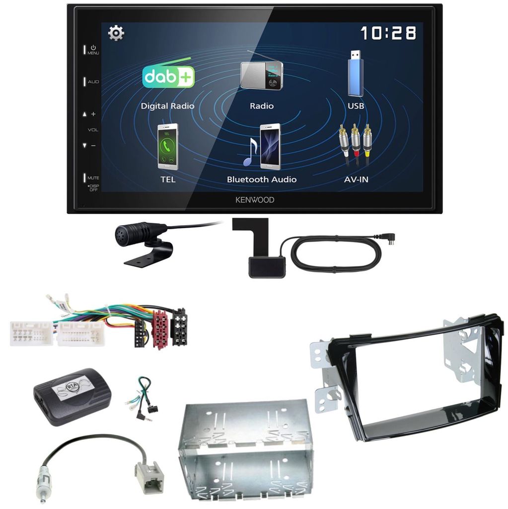 Kenwood DMX129DAB DAB+ Bluetooth USB Einbauset für Hyundai i40 VF