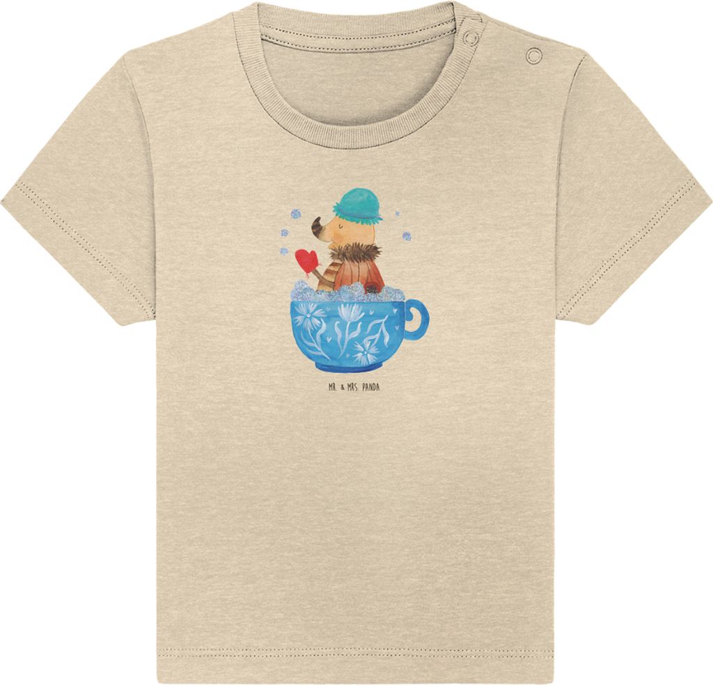 Mr. & Mrs. Panda Babyshirt Nachtfalter Schaumbad 0. - 6. Monat - Natural Raw - Geschenk, WC, Organic Baby T-Shirt, Bad, Baumwollshirt, Shirt, , Bad...