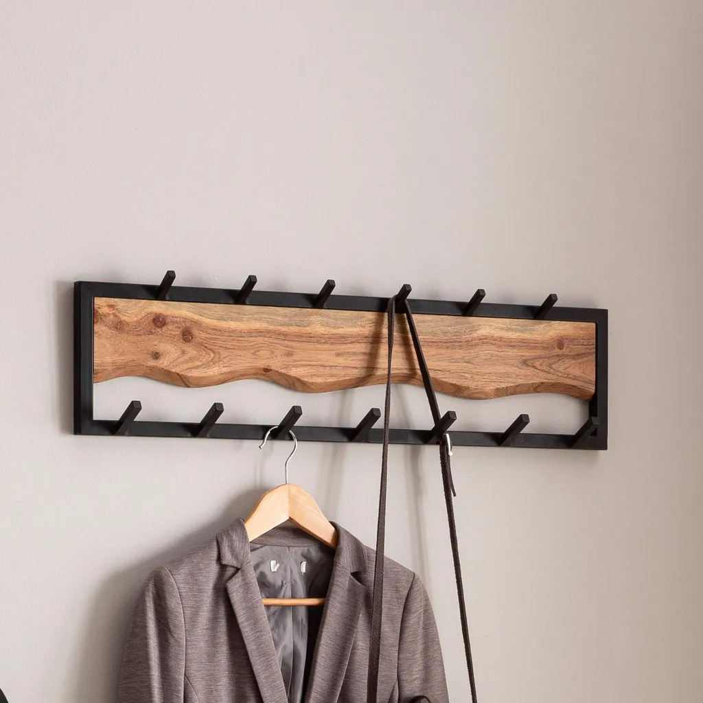 Étagère murale bois et métal style industriel 80 cm console suspendue