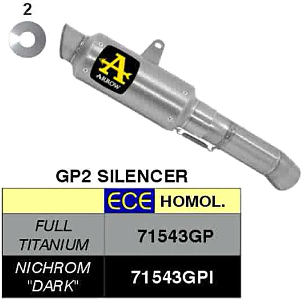 Silencieux ARROW GP2 pour Ducati Panigale 959 - Échappement Racing Inox