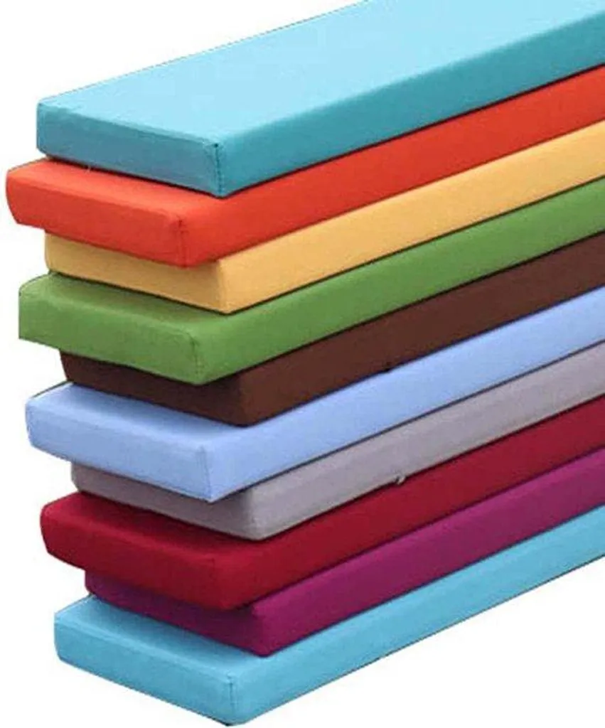 Matelas d'assise pour banc extérieur 100 cm bleu - Confort déperlant