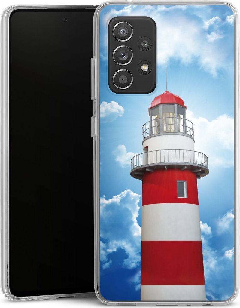 DeinDesign Handyhülle für Samsung Galaxy A52 5G Silikon Hülle Case Smartphone Schutzhülle Himmel Leuchtturm Wolke