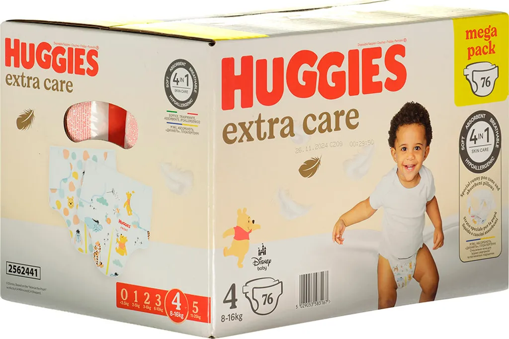 Pack Huggies Extra Care Taille 4 (76 pcs) - Confort et Peau Sèche Bébé - 3