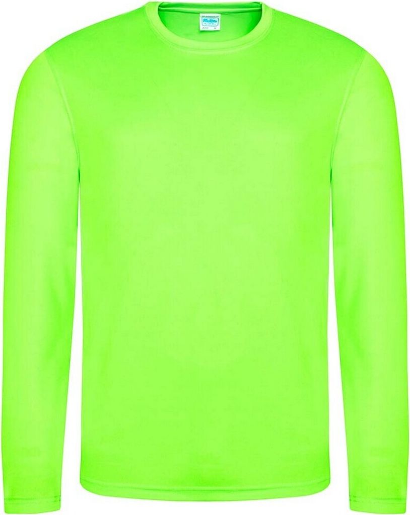 AWDis Cool - T-Shirt Feuchtigkeitsabweisend für Herren Langärmlig PC5670 (S) (Leuchtend Grün)