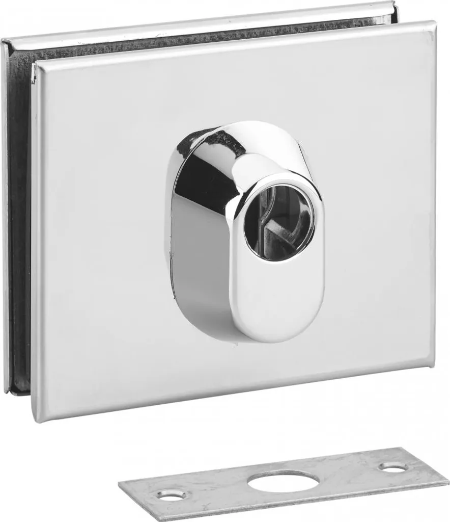 Serrure pour porte vitrée de magasin 106x87mm Thirard finition chrome
