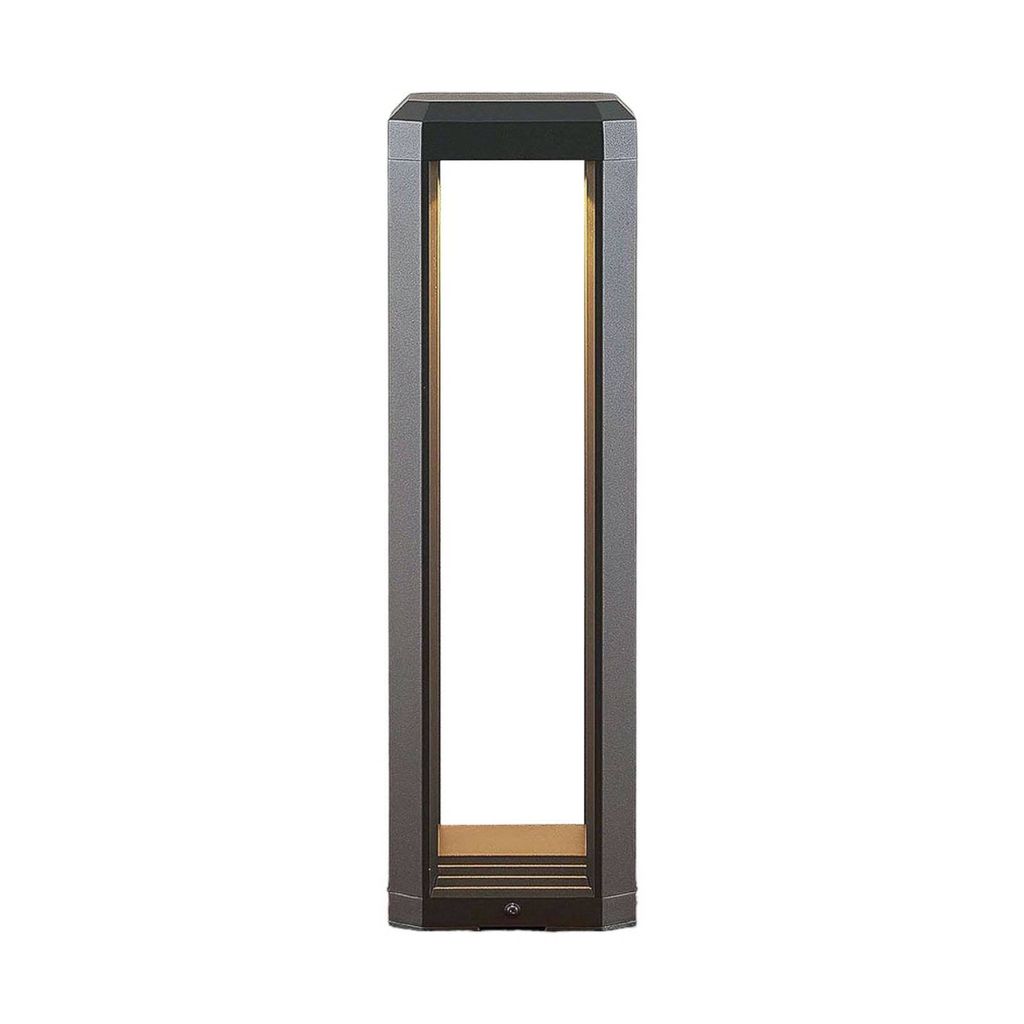 Lucande LED-Sockellampe Fery, anthrazit, Metall, 50cm, IP65