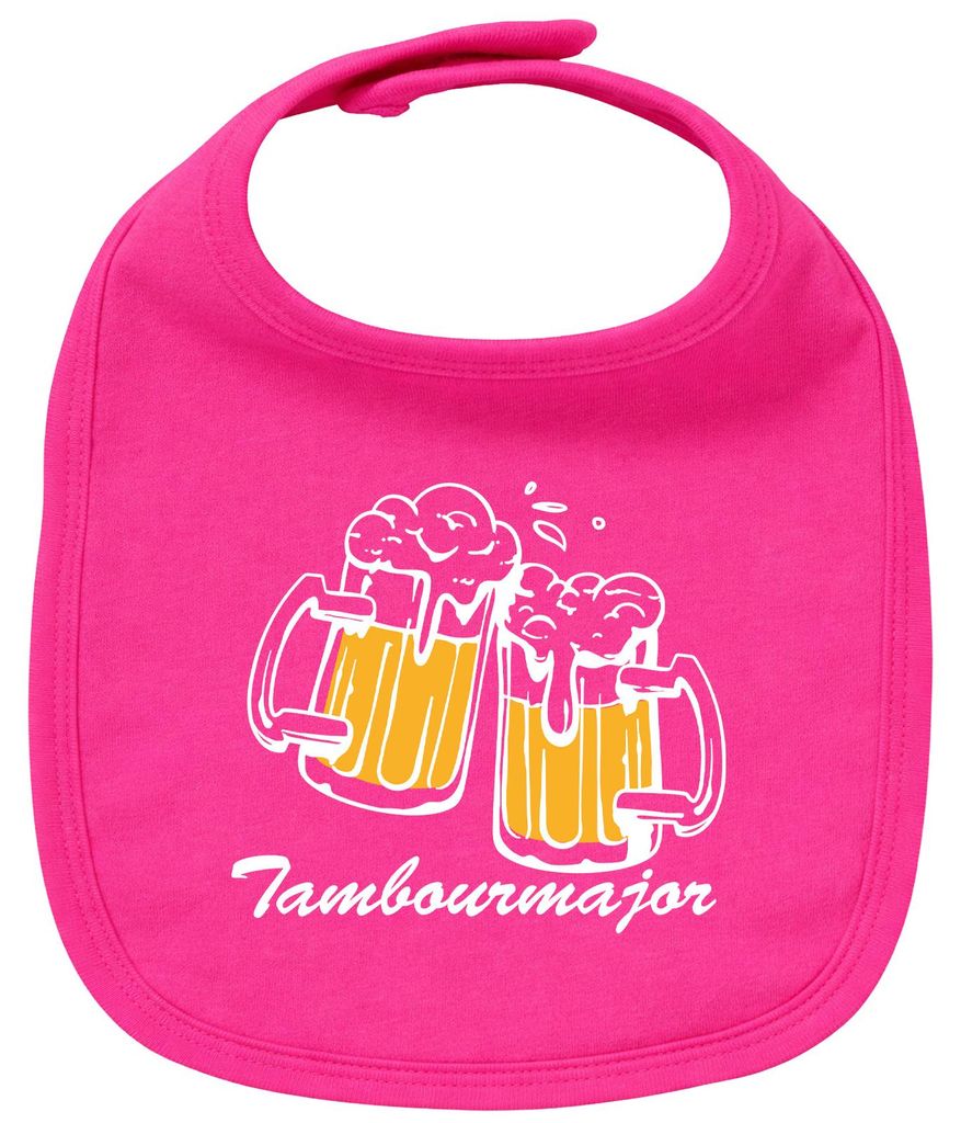 Huuraa Baby Lätzchen Tambourmajor Spielmannszug Cherry Pink Klettverschluss Baumwolle Latz Geschenkidee