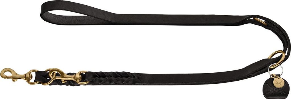 Hunter Verstellbare Führleine Sansibar Solid schwarz, Maße: 15 mm / 200 cm