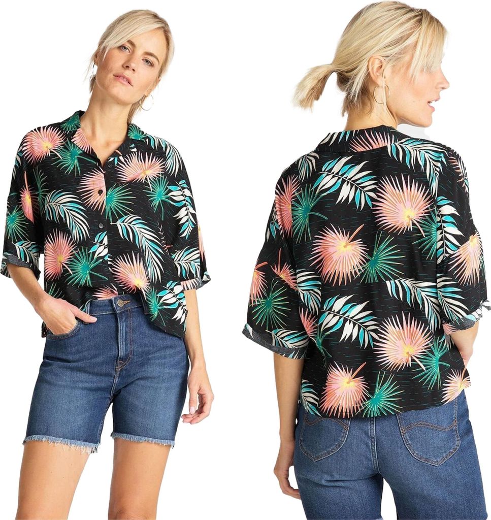 Lee Floral Resort Hemd entspannte Fit Damens Black L46DDW01 112110881