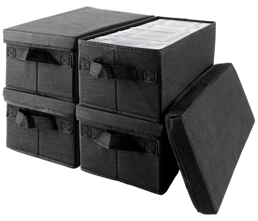 CD-opbergdoos - 4 stuks - Voor 36 CD's/DVD's - Wasbare doos Productafbeelding 