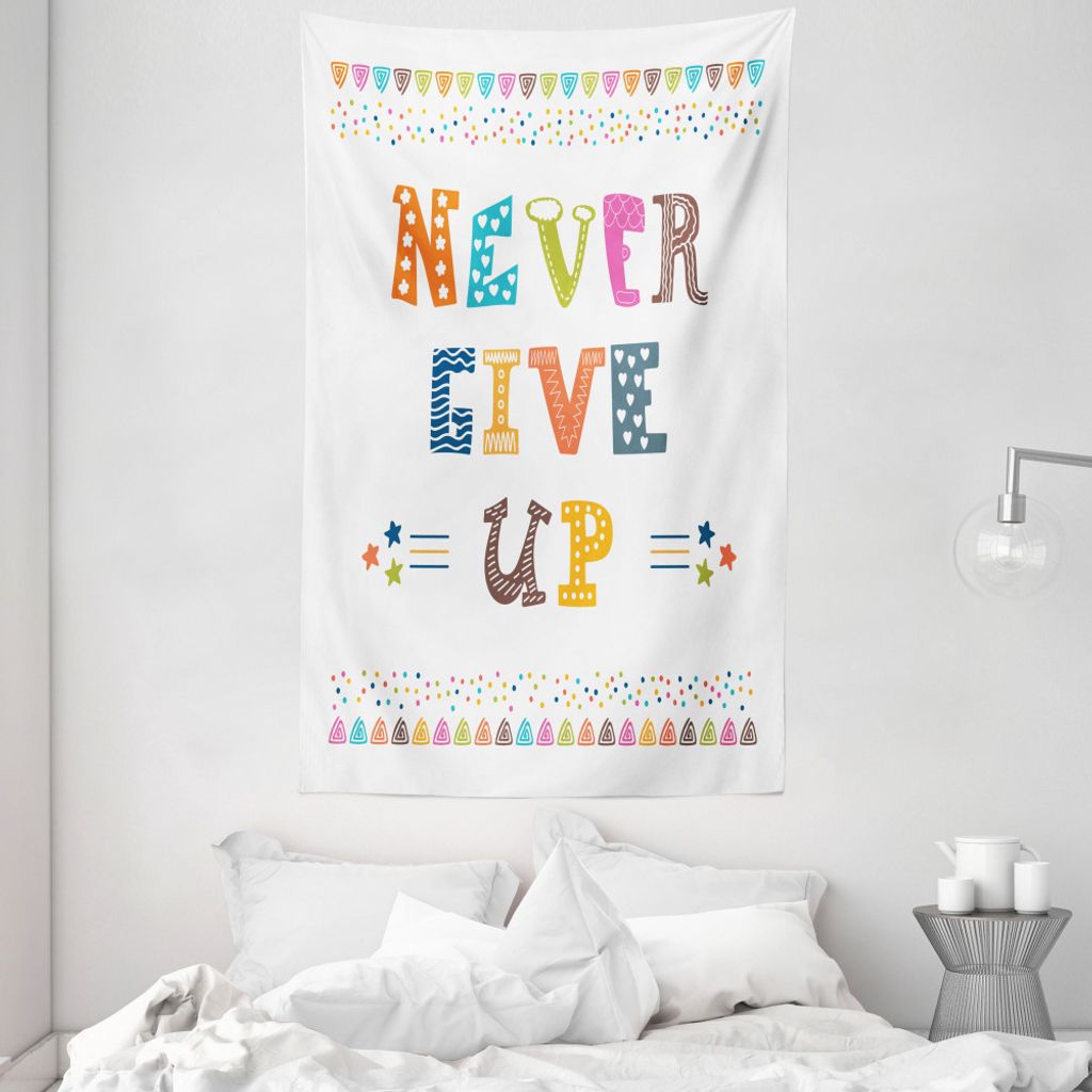 ABAKUHAUS inspirativ Wandteppich und Tagesdecke, Gebe niemals aus Weiches Mikrofaser Stoff Waschbar ohne Verblassen Digitaldruck, 140 x 230 cm, Meh...