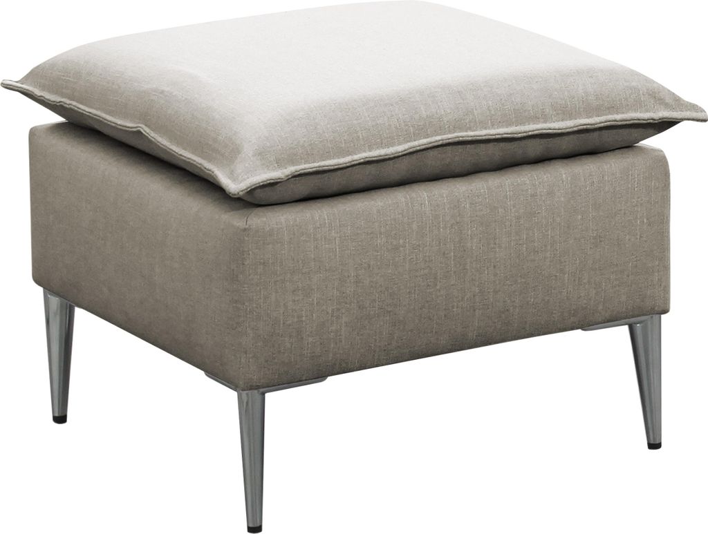 MIRJAN24 Polsterhocker Bregi, Stilvoll Wohnzimmer Hocker, Polstermöbel Kollektion (Farbe: Terra 7, Füße: Silber)