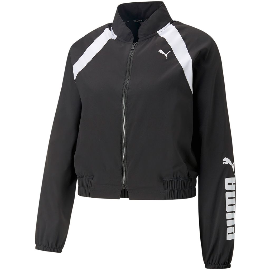 Puma Fit Woven Trainingsjacke Damen schwarz weiß Gr L