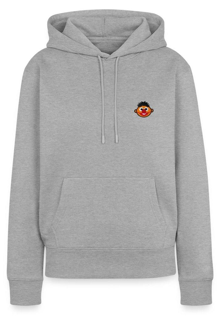 Spreadshirt Sesamstraße Ernie Als Stickmotiv Damen Premium Hoodie, M, Grau meliert