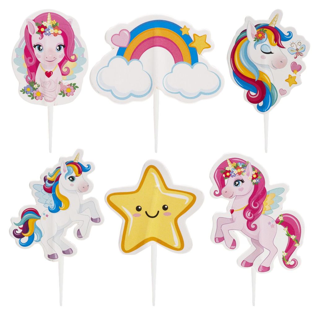 Dekora Unicorn Einhorn Kuchenpicker für Cupcakes und Muffin Produktbild 