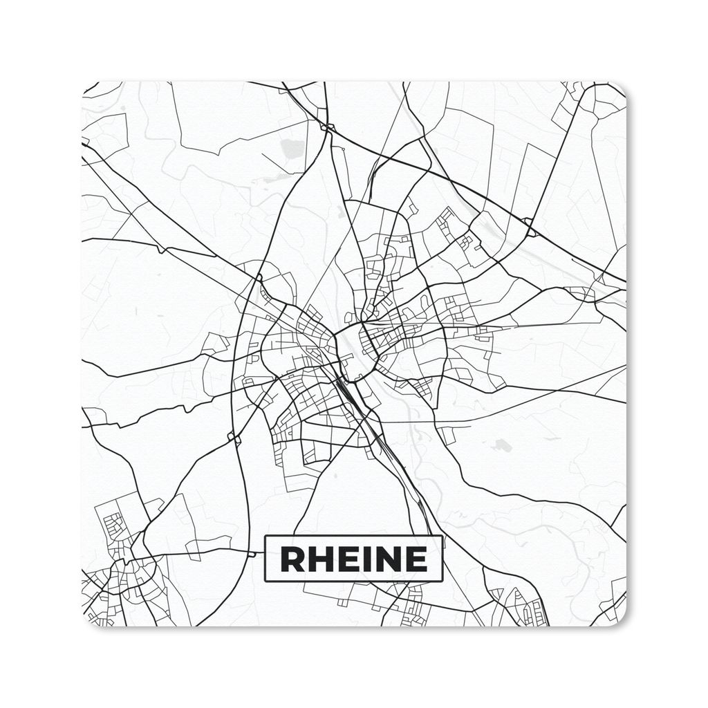MuchoWow Mauspad Mousepad Rheine - Karte - Stadtplan - Wegbeschreibung 20x20 cm - Mousepads - Maus Mat - Pad - Mausunterlage - Desk Mat - Bureaua...