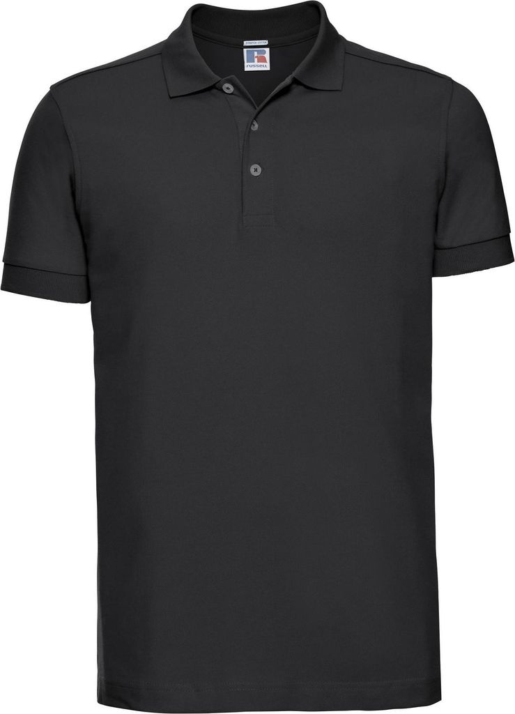 Russell Herren Stretch Polo-Shirt, Kurzarm FK703 (L) (Schwarz)