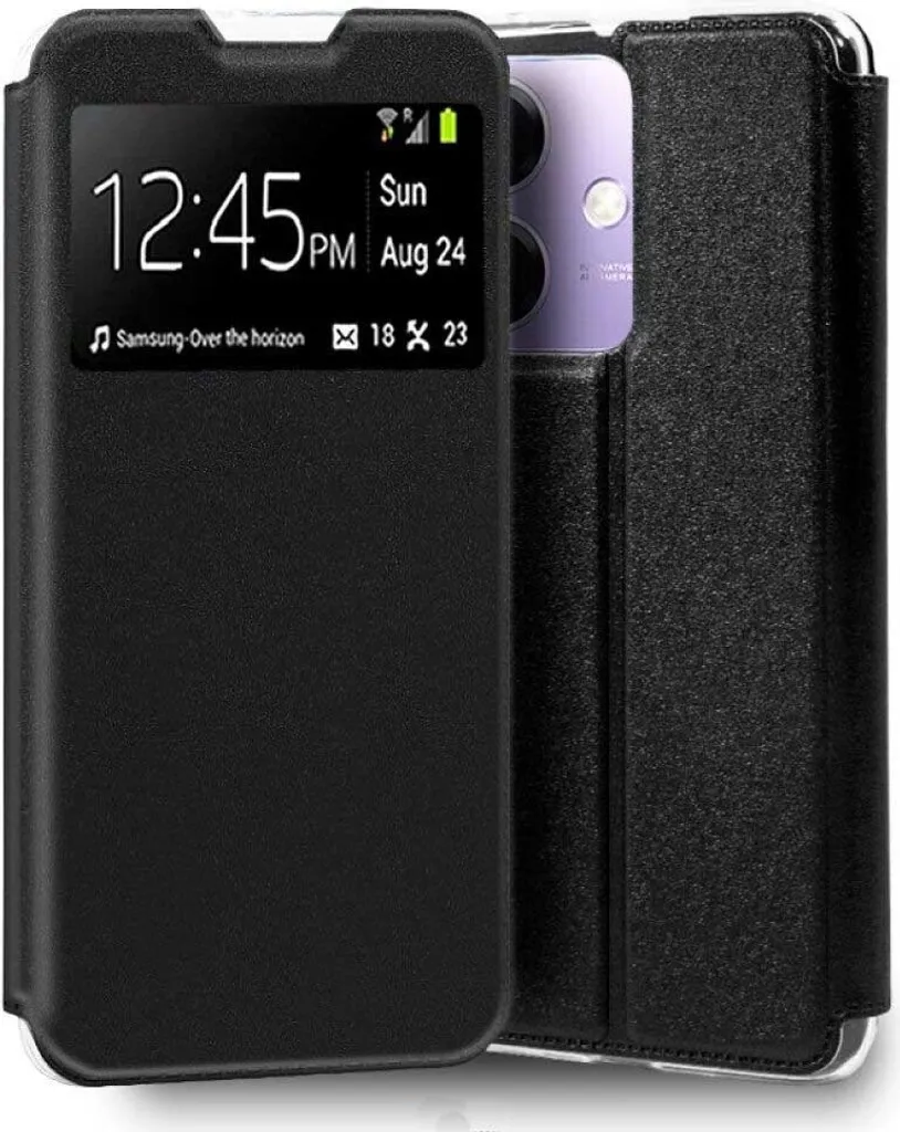 Étui à Rabat Oppo A40 Noir - Protection Flip Cover Format Portefeuille