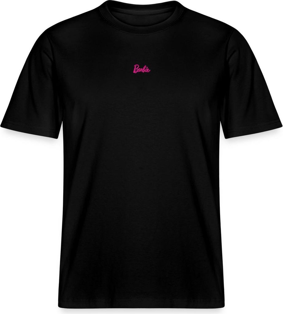 Spreadshirt Barbie Logo Klein Stick Relaxed Fit Uni T-Shirt, M, Schwarz
